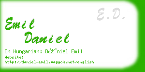 emil daniel business card